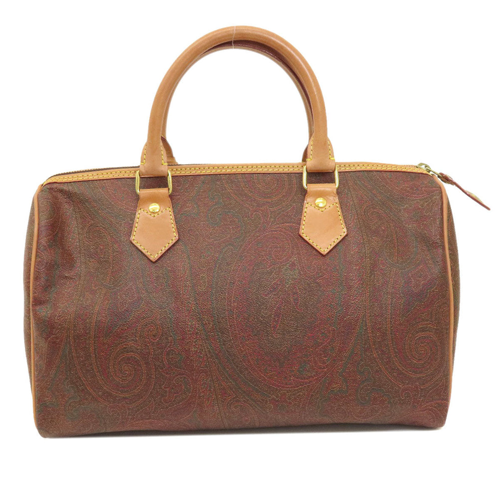 ETRO Boston Duffel bag PVC Brown Paisley Pattern Women Used Authentic