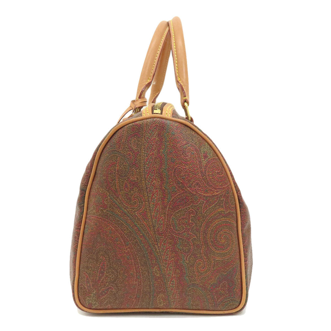 ETRO Boston Duffel bag PVC Brown Paisley Pattern Women Used Authentic