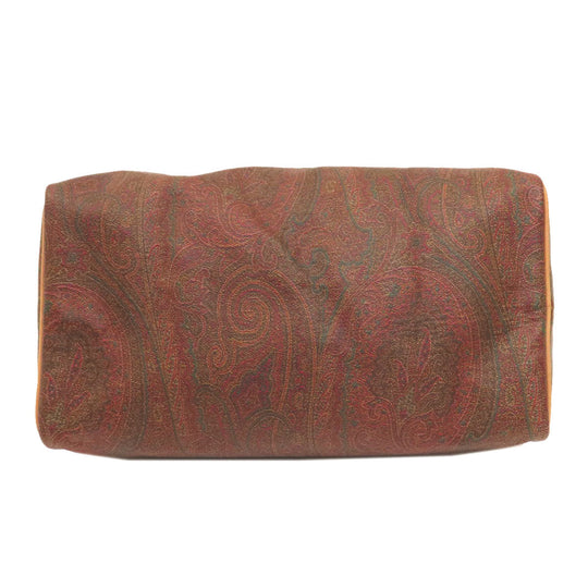 ETRO Boston Duffel bag PVC Brown Paisley Pattern Women Used Authentic