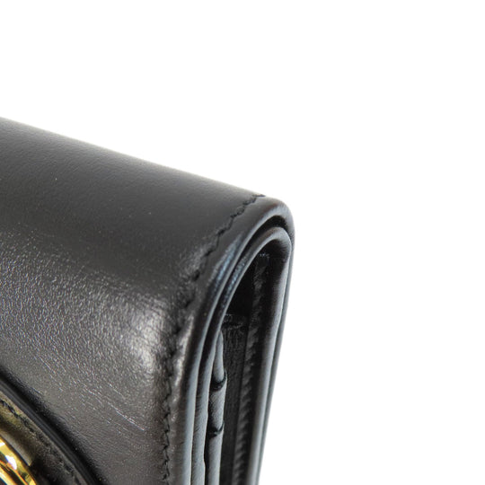 GUCCI Bifold Wallet 621887 leather black Horsebit Women Used Authentic