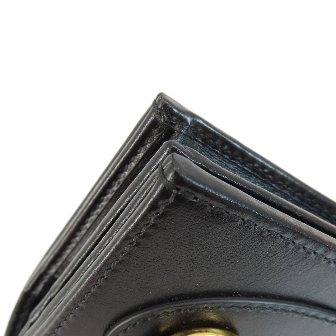 GUCCI Bifold Wallet 621887 leather black Horsebit Women Used Authentic