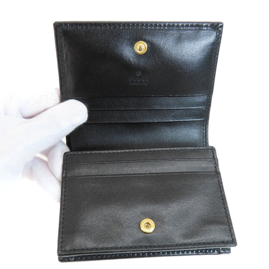 GUCCI Bifold Wallet 621887 leather black Horsebit Women Used Authentic