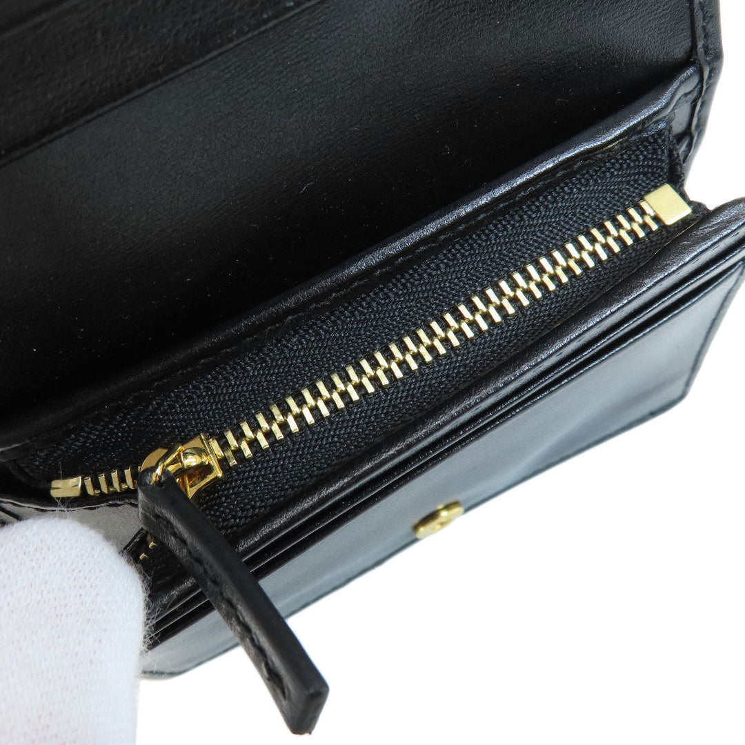 GUCCI Bifold Wallet 621887 leather black Horsebit Women Used Authentic