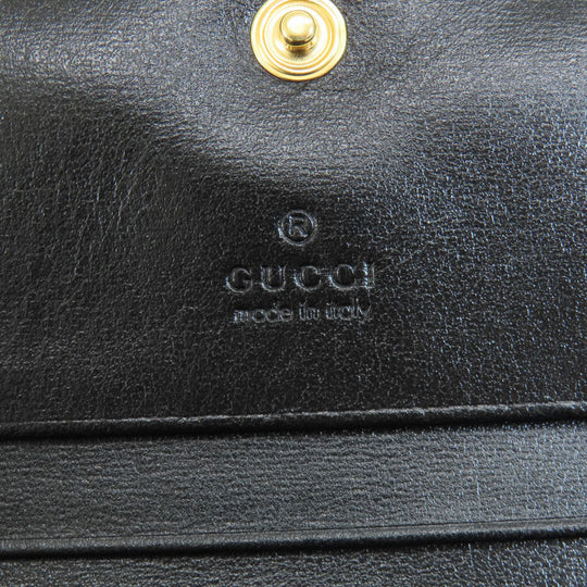 GUCCI Bifold Wallet 621887 leather black Horsebit Women Used Authentic