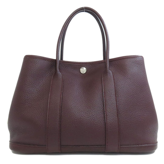 HERMES Handbag Negonda Red Garden Party TPM SilverMetal