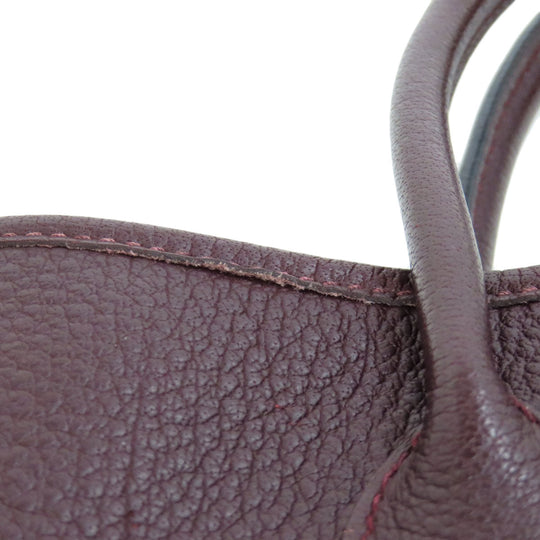 HERMES Handbag Negonda Red Garden Party TPM SilverMetal