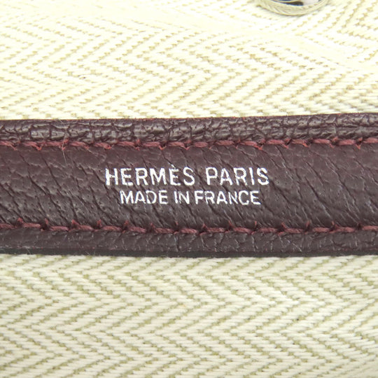 HERMES Handbag Negonda Red Garden Party TPM SilverMetal