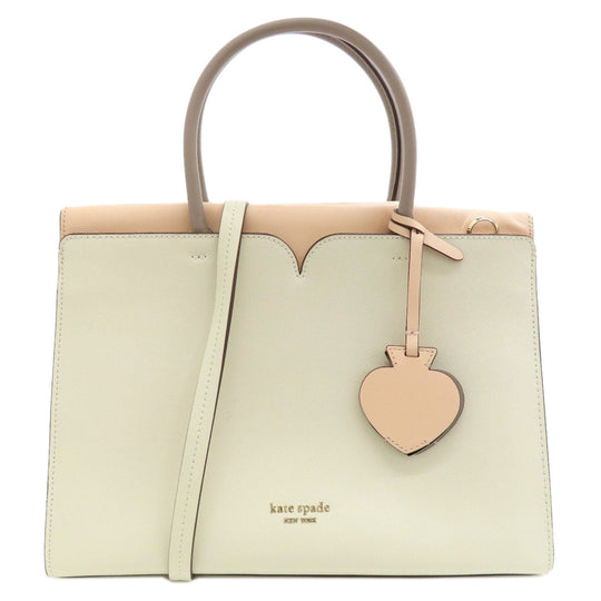 Kate Spade Handbag leather white logo 2WAY Women Used Authentic