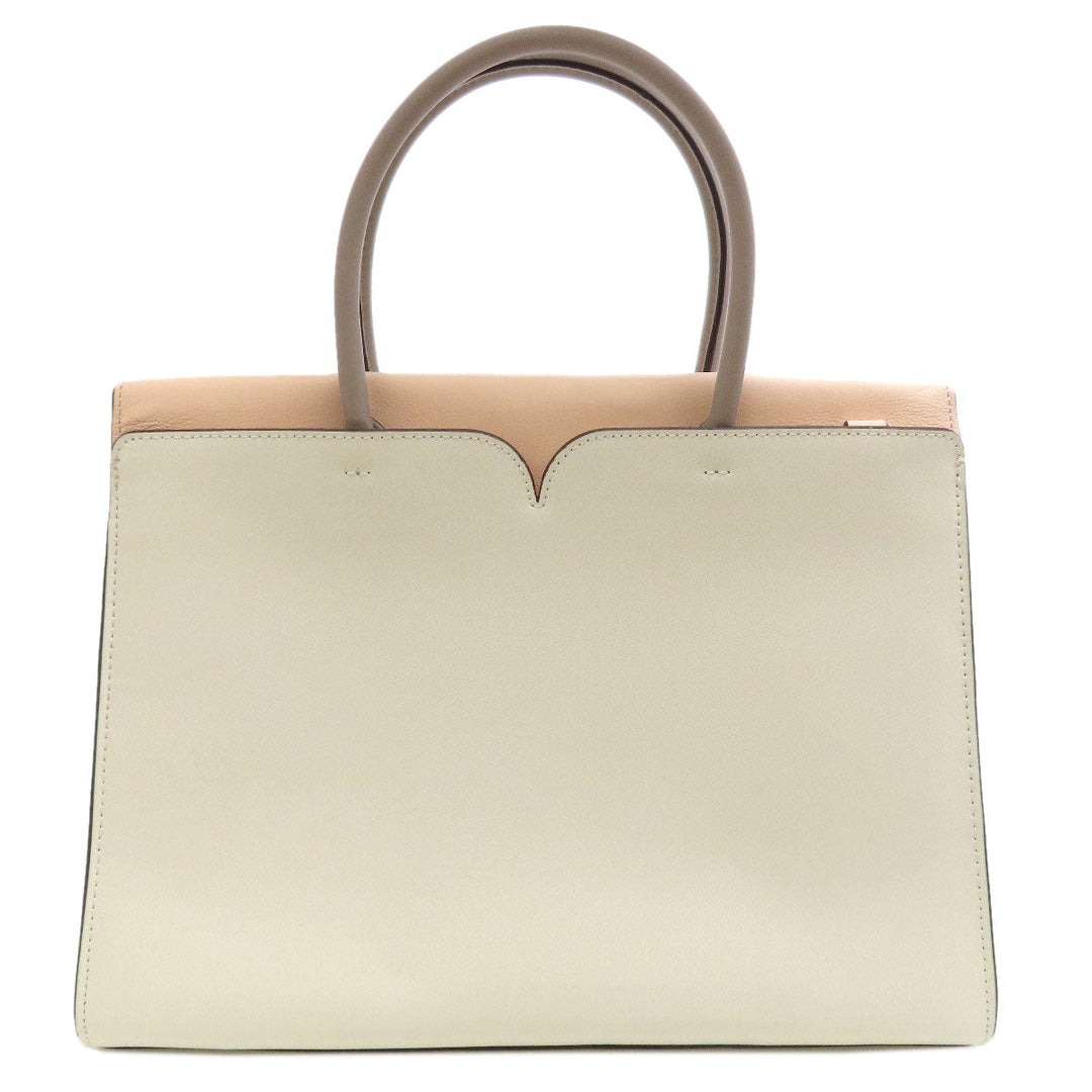Kate Spade Handbag leather white logo 2WAY Women Used Authentic