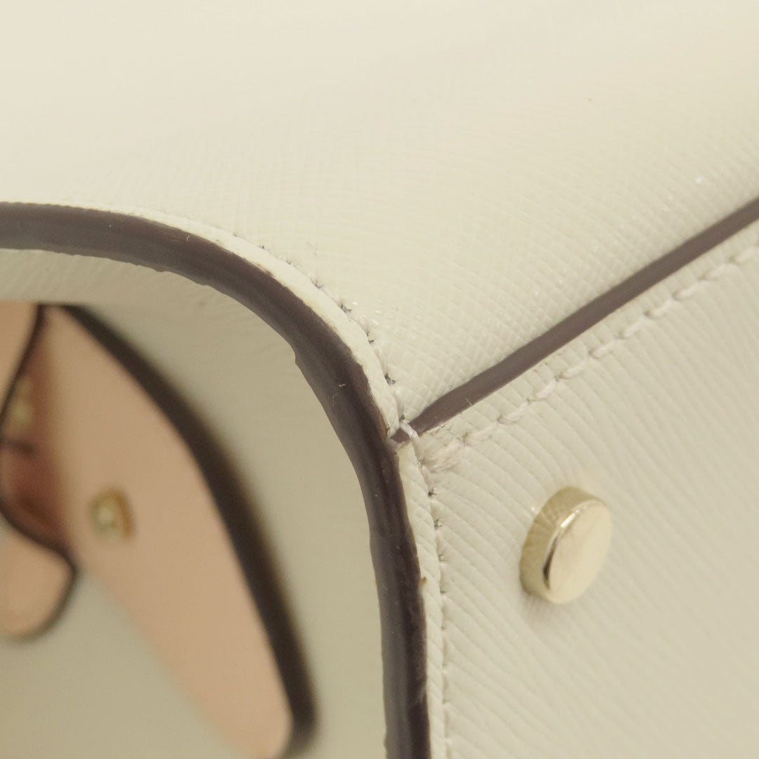 Kate Spade Handbag leather white logo 2WAY Women Used Authentic