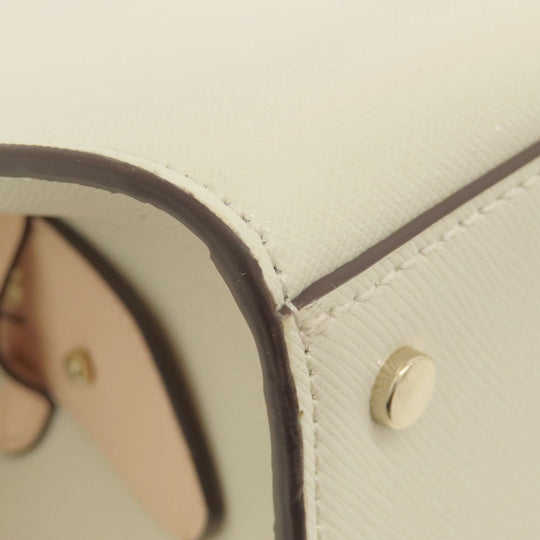 Kate Spade Handbag leather white logo 2WAY Women Used Authentic