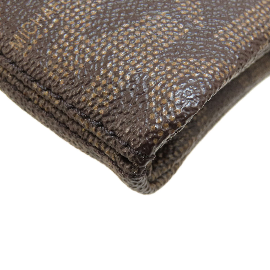 MICHAEL KORS Shoulder Bag Leather, Coated Canvas Brown MK signature Women Used Authentic