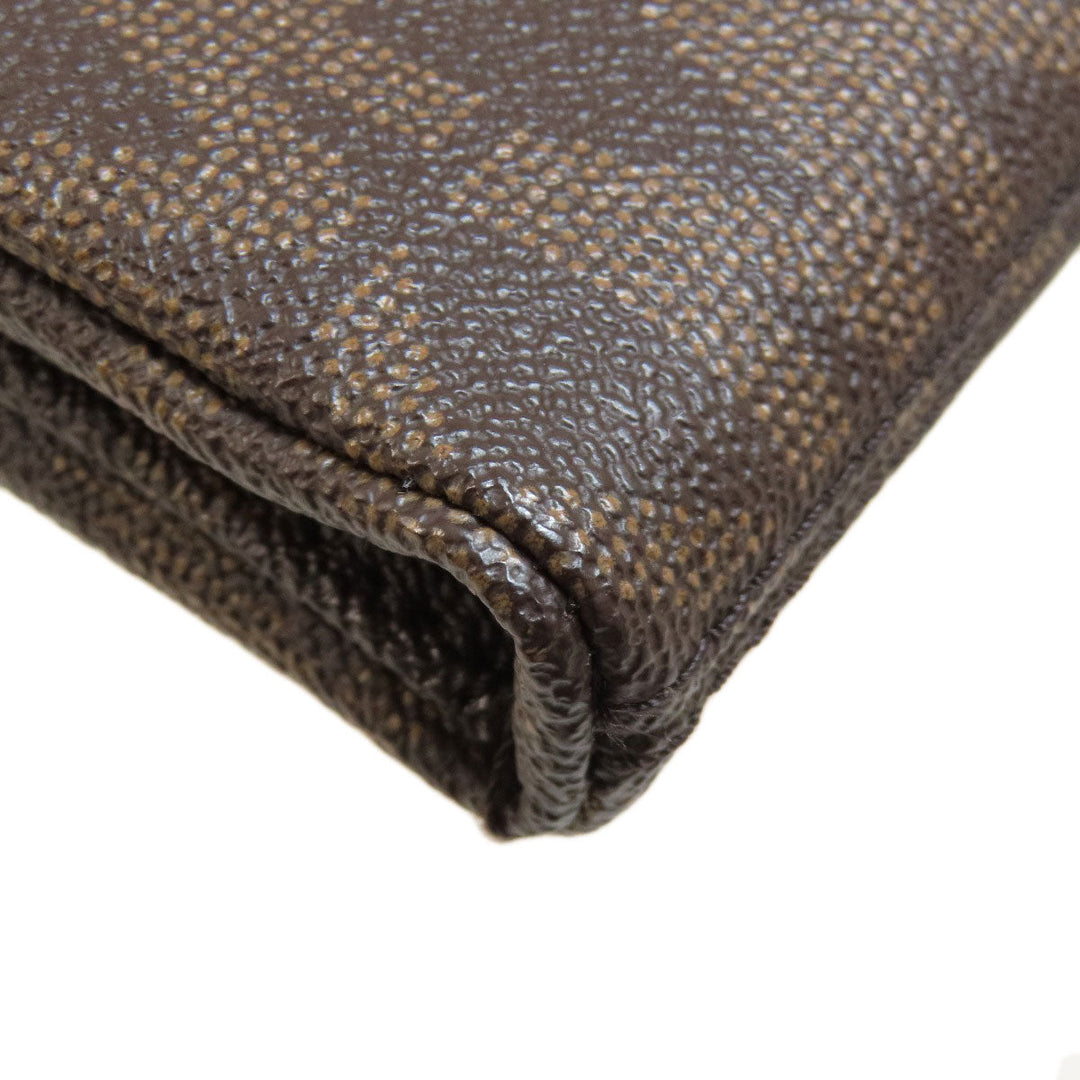 MICHAEL KORS Shoulder Bag Leather, Coated Canvas Brown MK signature Women Used Authentic