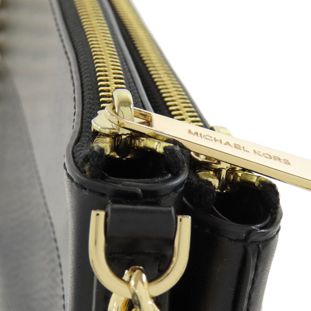 MICHAEL KORS Shoulder Bag leather black ChainShoulder Women Used Authentic