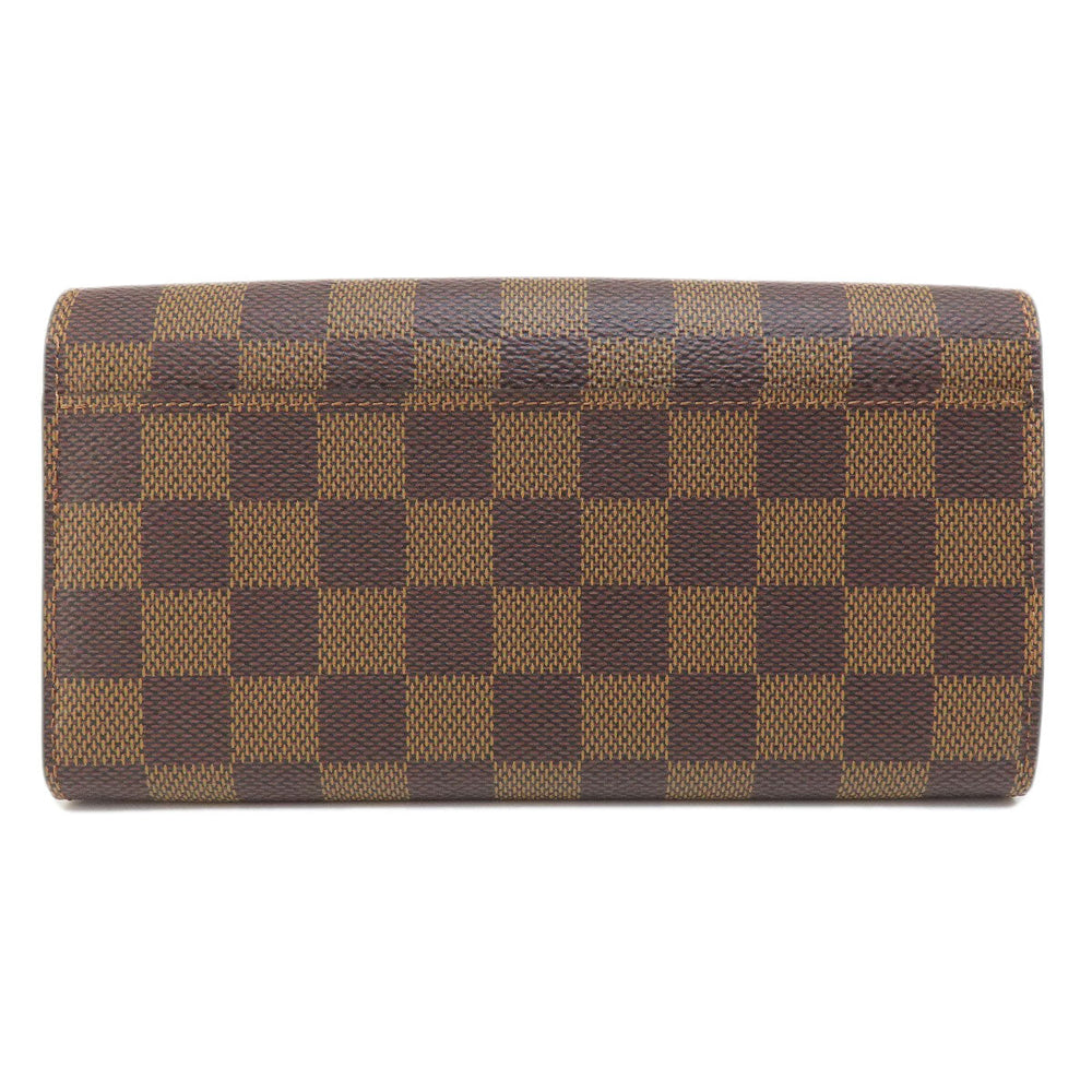 LOUIS VUITTON Long Wallet Purse N63209 Damier canvas Brown Portefeuille Sara