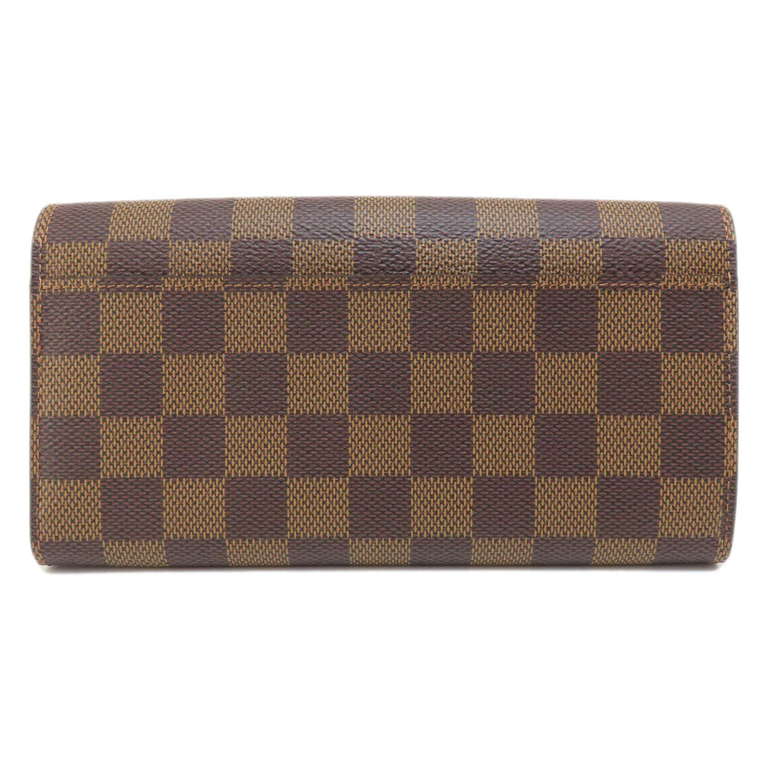 LOUIS VUITTON Long Wallet Purse N63209 Damier canvas Brown Portefeuille Sara