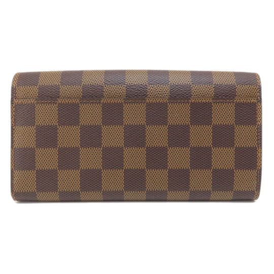 LOUIS VUITTON Long Wallet Purse N63209 Damier canvas Brown Portefeuille Sara
