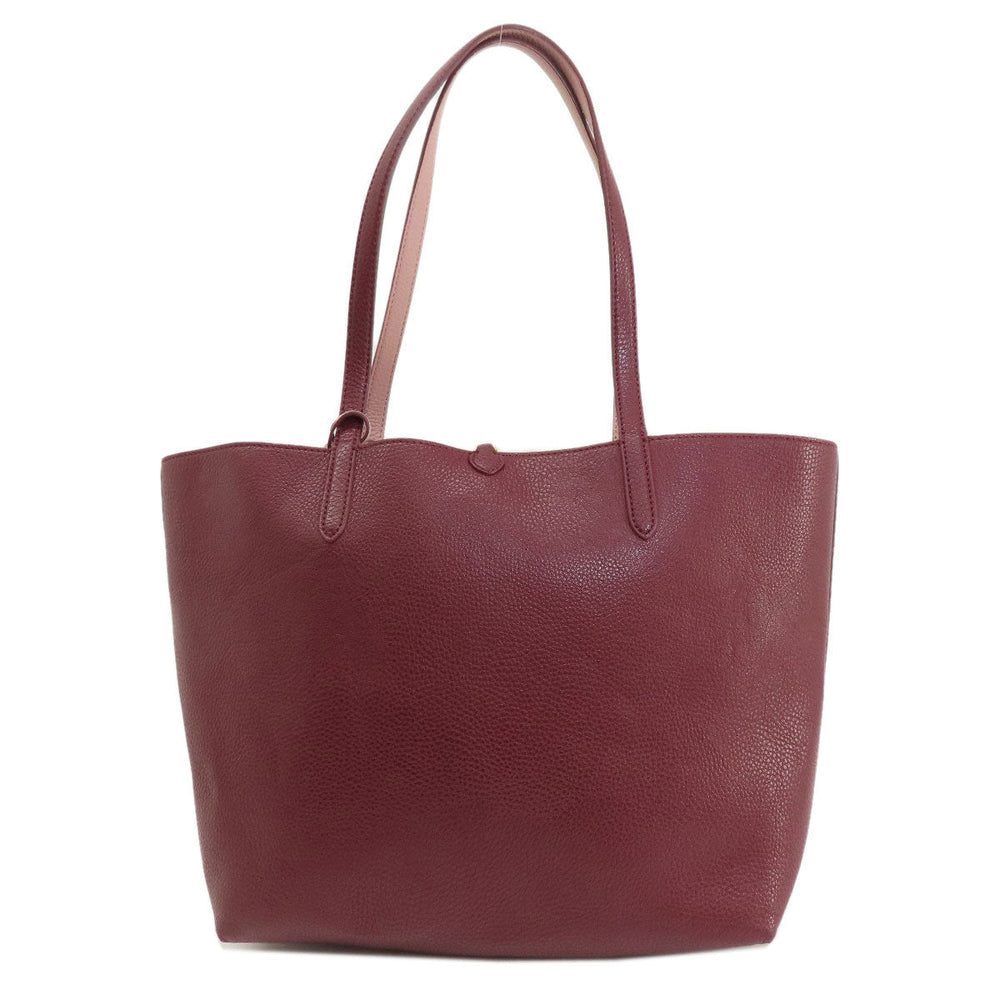 RALPH LAUREN Tote Bag leather Red logo Women Used Authentic