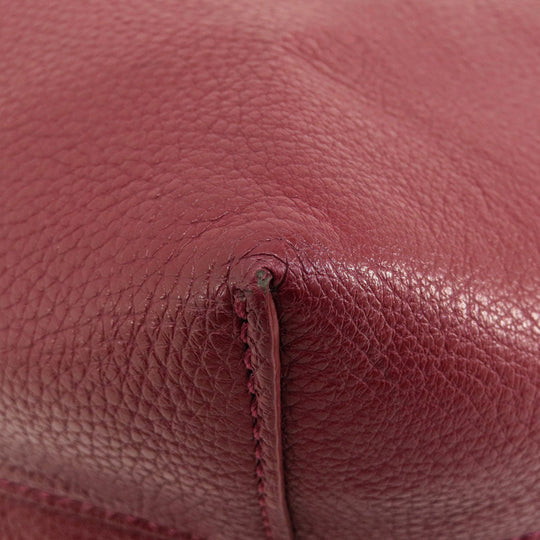 RALPH LAUREN Tote Bag leather Red logo Women Used Authentic