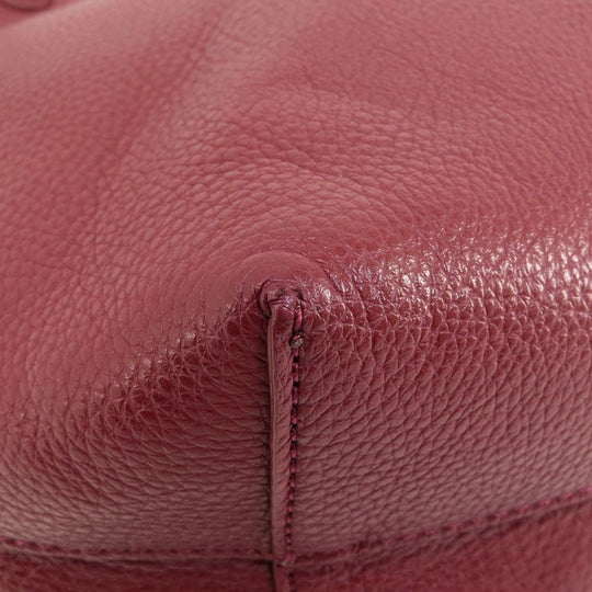 RALPH LAUREN Tote Bag leather Red logo Women Used Authentic