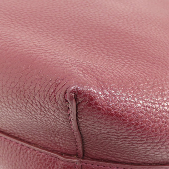 RALPH LAUREN Tote Bag leather Red logo Women Used Authentic