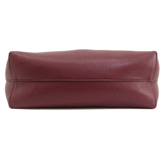 RALPH LAUREN Tote Bag leather Red logo Women Used Authentic