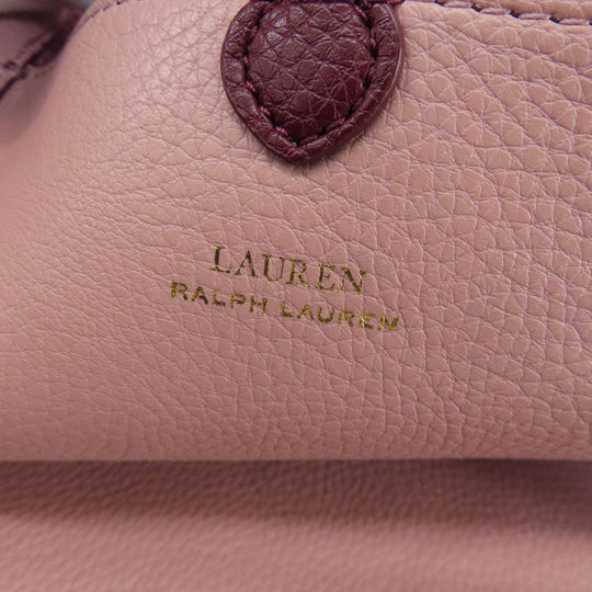 RALPH LAUREN Tote Bag leather Red logo Women Used Authentic