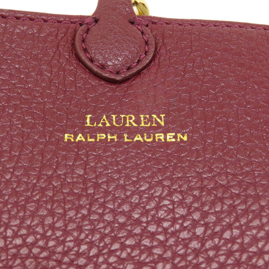 RALPH LAUREN Tote Bag leather Red logo Women Used Authentic