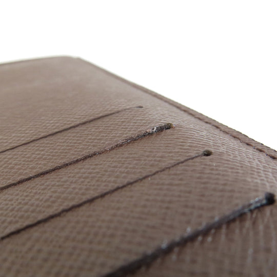 LOUIS VUITTON Long Wallet Purse N60017 Damier canvas Brown Portefeuille�EBrazza Former mens Used Authentic