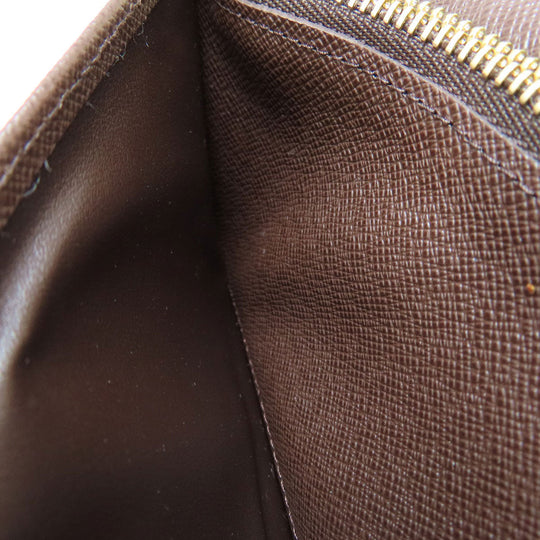 LOUIS VUITTON Long Wallet Purse N60017 Damier canvas Brown Portefeuille�EBrazza Former mens Used Authentic