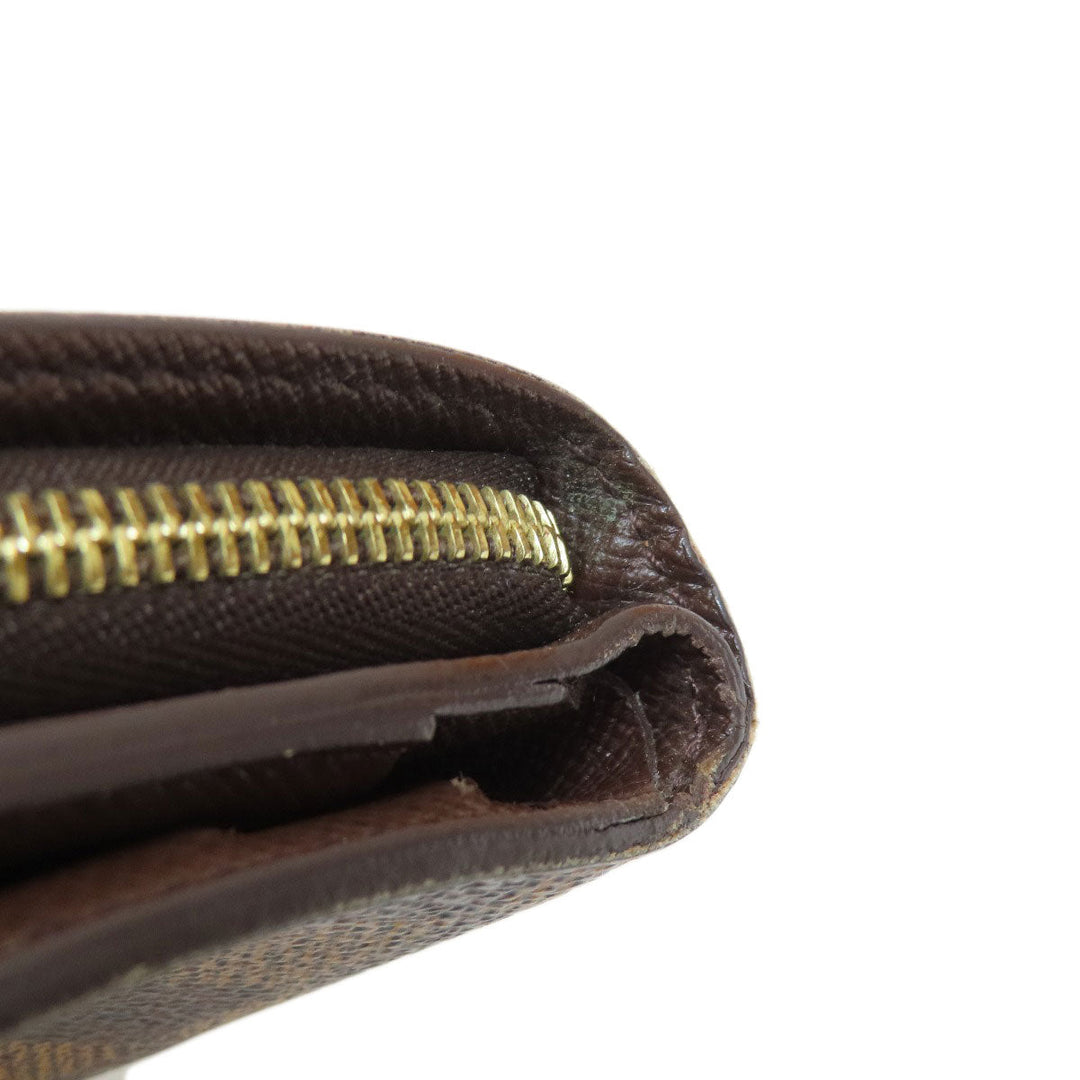 LOUIS VUITTON Bifold Wallet M61668 Damier canvas Brown Compact zip