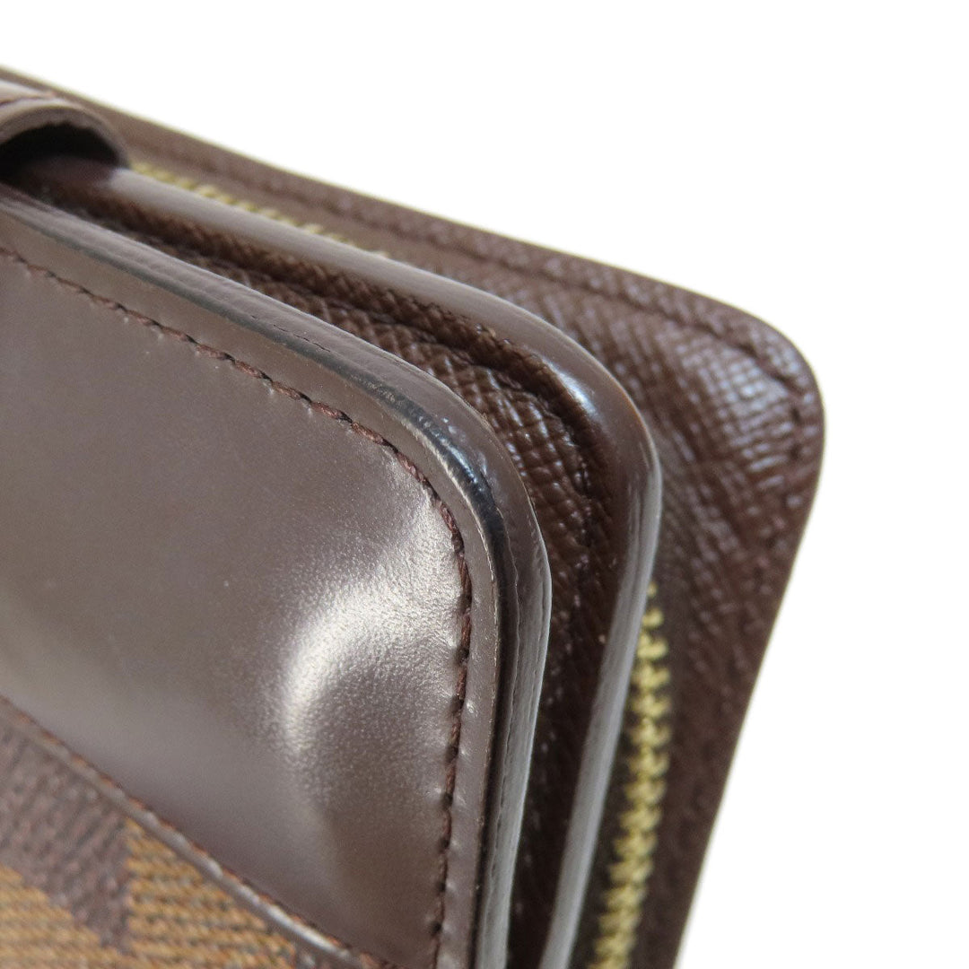 LOUIS VUITTON Bifold Wallet M61668 Damier canvas Brown Compact zip