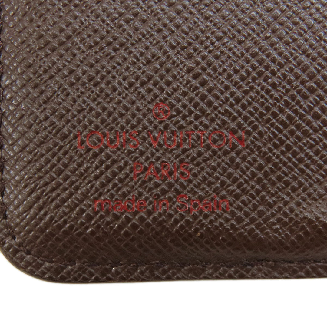LOUIS VUITTON Bifold Wallet M61668 Damier canvas Brown Compact zip