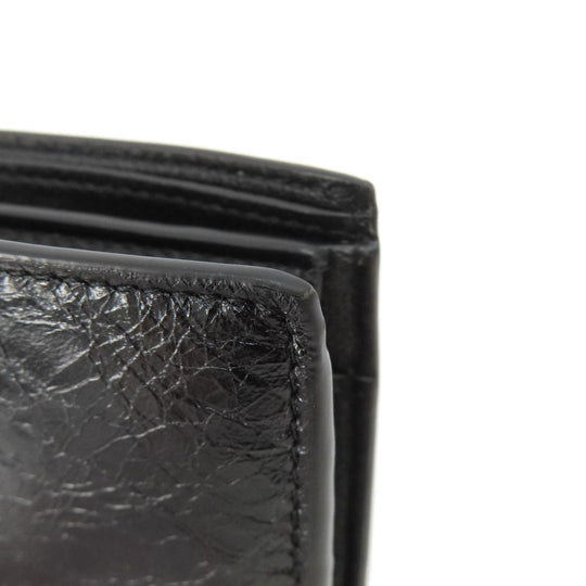 BALENCIAGA Bifold Wallet 779971 leather black BB mens Used Authentic