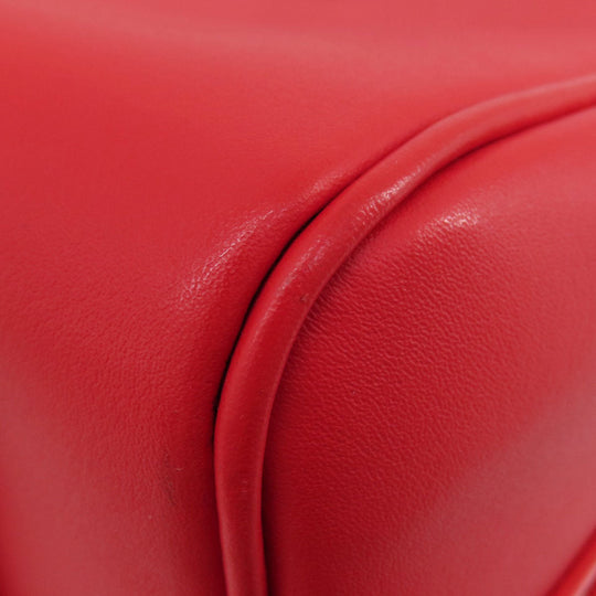 Paul Smith Boston Duffel bag leather Red logo 2WAY Women Used Authentic
