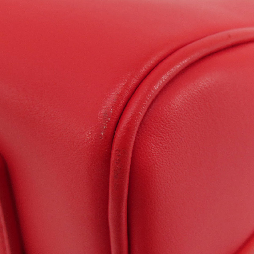 Paul Smith Boston Duffel bag leather Red logo 2WAY Women Used Authentic