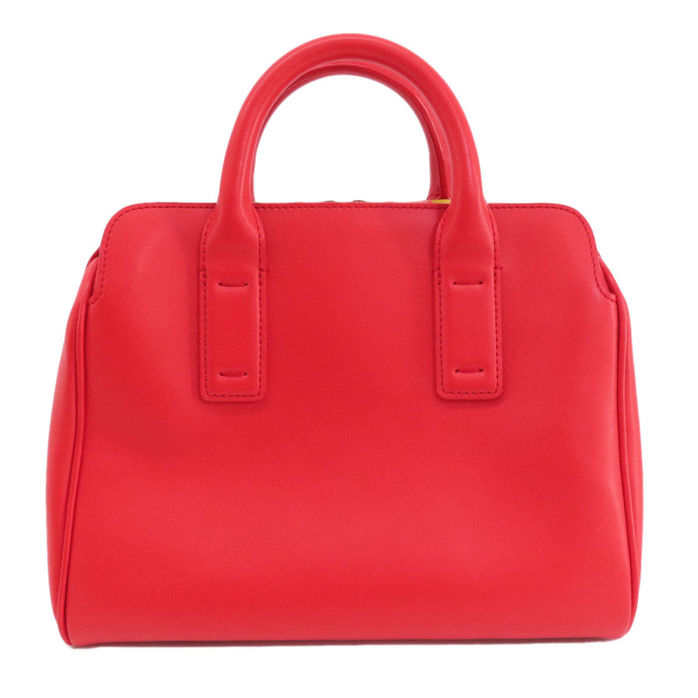Paul Smith Boston Duffel bag leather Red logo 2WAY Women Used Authentic