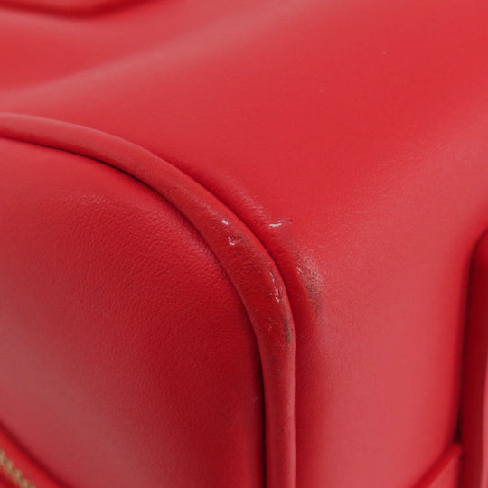 Paul Smith Boston Duffel bag leather Red logo 2WAY Women Used Authentic