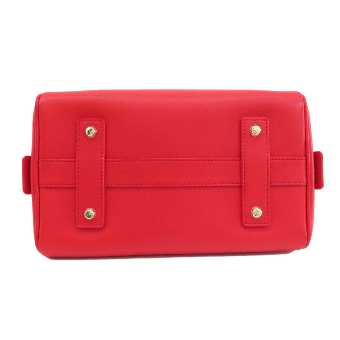 Paul Smith Boston Duffel bag leather Red logo 2WAY Women Used Authentic