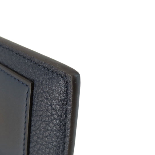 FENDI Card Case leather Navy logo Women(Unisex) Used Authentic