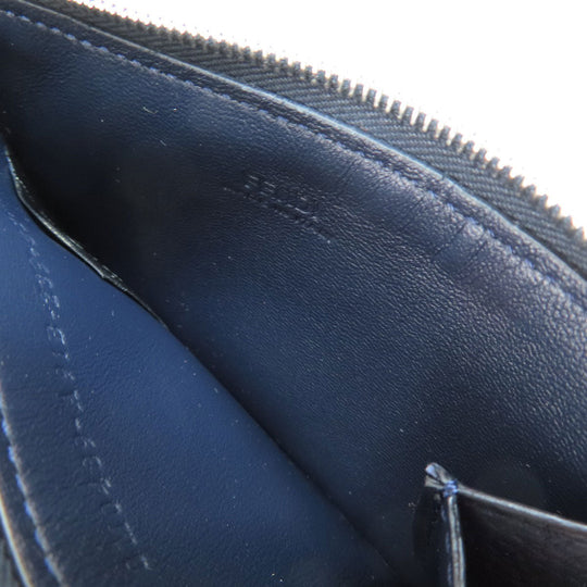 FENDI Card Case leather Navy logo Women(Unisex) Used Authentic