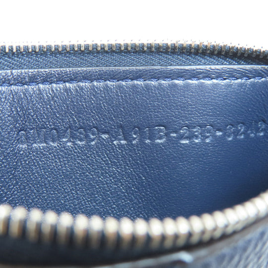 FENDI Card Case leather Navy logo Women(Unisex) Used Authentic