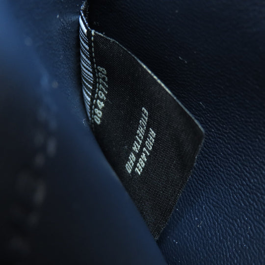 FENDI Card Case leather Navy logo Women(Unisex) Used Authentic