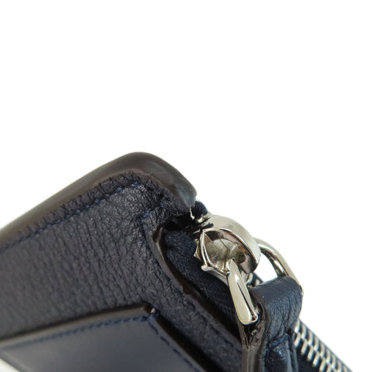 FENDI Card Case leather Navy logo Women(Unisex) Used Authentic