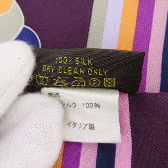 LOUIS VUITTON scarf silk purple Bando Women Used Authentic