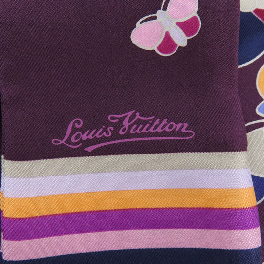 LOUIS VUITTON scarf silk purple Bando Women Used Authentic