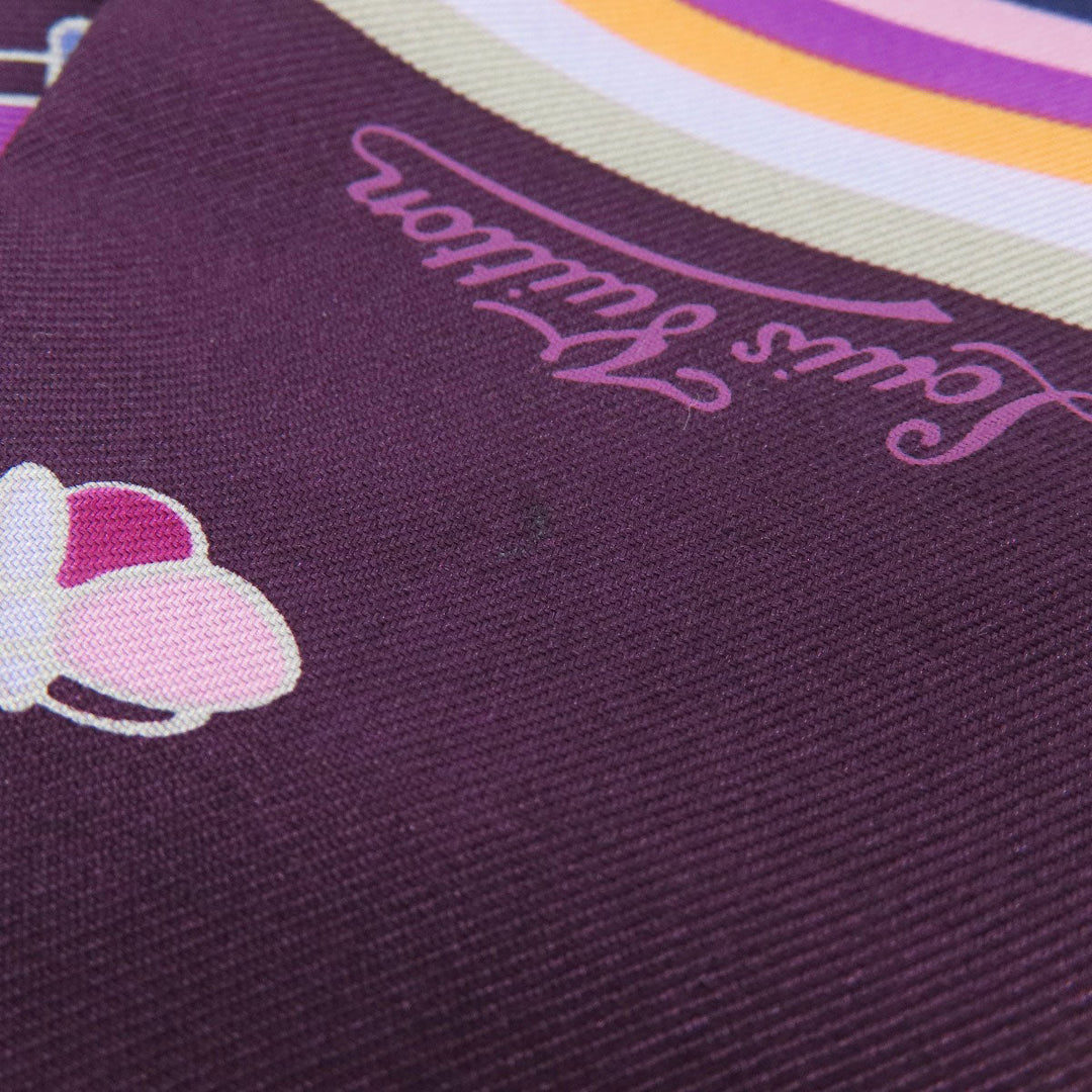 LOUIS VUITTON scarf silk purple Bando Women Used Authentic