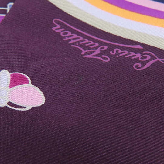 LOUIS VUITTON scarf silk purple Bando Women Used Authentic