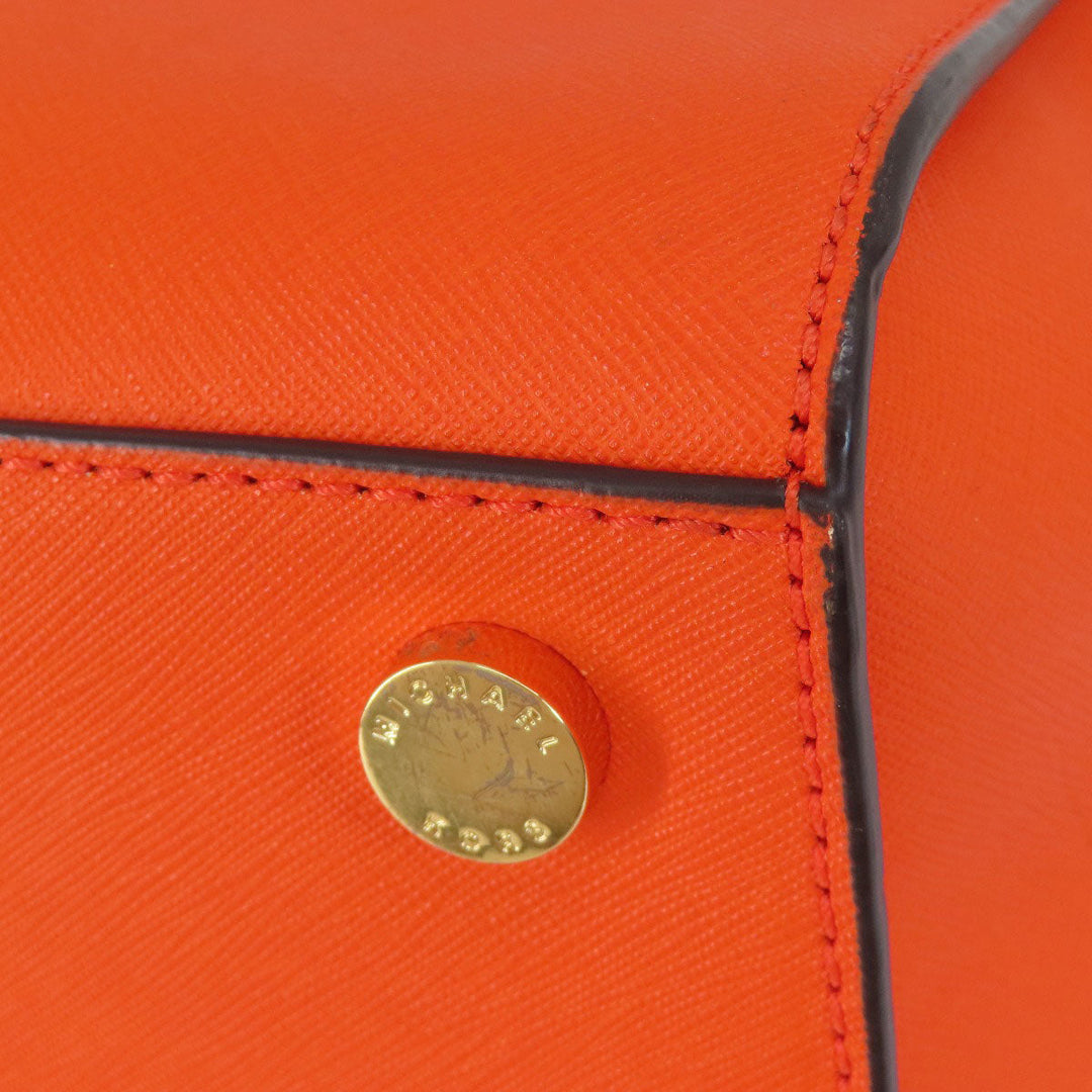 MICHAEL KORS Handbag PVC Orange 2WAY Women Used Authentic