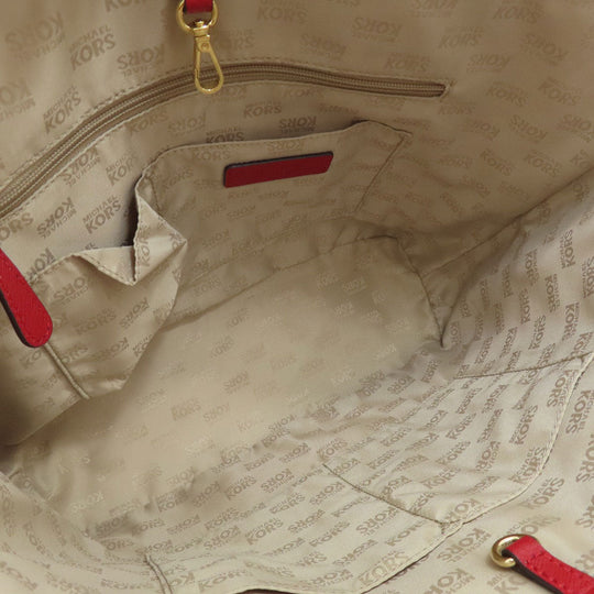 MICHAEL KORS Tote Bag PVC Red logo Women Used Authentic